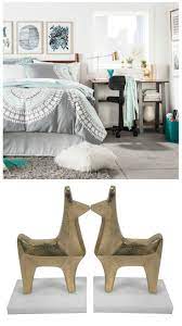 Cute Gold Llama Bookends Ideas College Dorm Room Decor Ideas Unique Gold Books Reading Bed Room Livin Small Bedroom Bedroom Makeover Bedroom Design