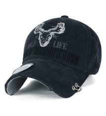 Wild Life Deer Hunting Embroidery Metal Piercing Ring Cotton Baseball Cap Trucker Hat Prussian Blue Cl17z55d3z3 Hats Hats For Men Baseball Cap