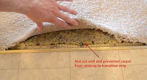 I'm not sure even that will look good. How To Fix Frayed Carpet At Tile Transition Home Improvement Stack Exchange
