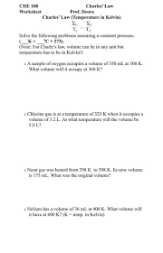 Boyles law relate to charles' law lab introductionlab exit ticketdocuments. Solved Che 108 Charles Law Worksheet Prof Deora Charles Chegg Com