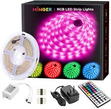 minger led strip lights kit, 32.8ft rgb