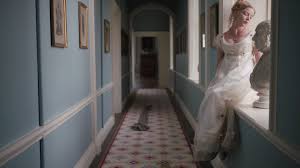 When emma and harriet first take tea together, the ringlet in front of emma's left ear alternates between being snagged in her earring and hanging free. Emma 0806