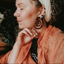 Faux Wooden Spiral Gauge Earrings