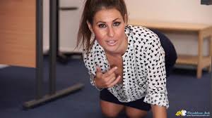 Sexy secretary catches you spying on her perfect downblouse tits ...