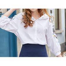 قميص رسمي ابيض نسائي للمدرسة والجامعة formal shirts long sleeve blouse fashion