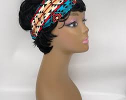 Conjunto de regalo de diadema de algodón Niceroy, mascarilla y coleteros,  diadema con estampado nativo para regalar a una amiga