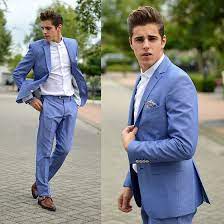 Formal Dress Clothes Ideas For Men Blue Suit Men Men Suits Blue Mens Summer Wedding Suits