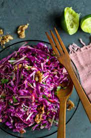 Asian Red Cabbage And Walnut Salad Recipe Cabbage Recipes Walnut Salad Recipes With Fish Sauce