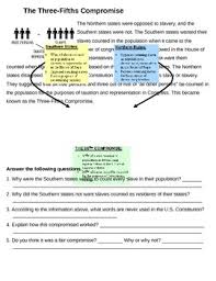 Great Compromise And Three Fifths Compromise Worksheets Teaching Resources Tpt