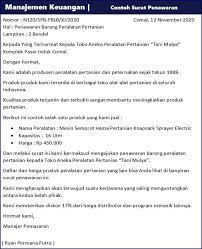 Contoh Surat Penawaran Harga Barang Jasa Dan Kerjasama Surat Petani Jurnal
