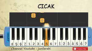 Not Pianika Cicak Tutorial Belajar Pianika Lagu Anak Not Angka Cicak Di Dinding Youtube