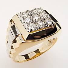 Mens Diamond Ring Two Tone 14k Gold W Bold Accents Eragem Men Diamond Ring Mens Diamond Jewelry Mens Jewelry