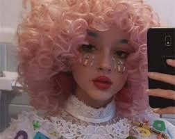 Pink 16 Inch Curly Wig Short Curly Wigs With Bangs Heat Resistant Synthetic  Fiber Hair Cosplay Wigs for Halloween or Parties