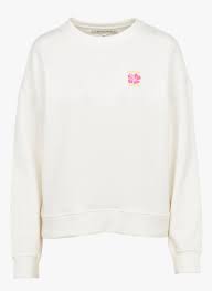 Felpa dritta serigrafata con maniche lunghe Blanc Banana Moon