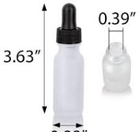 Frosted Clear 15 ml / 0.50 oz Thick Wall Glass Boston Round ...