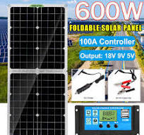 18V 600W Solar Panels Kit 100A Foldable DC/USB With Controller  Monocrystalline | eBay