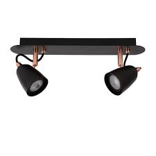 Die schirme sind weiß marmoriert und die halterung aus metall in mattem nickel gehalten. Ride Led Deckenstrahler 2 Flammig Schwarz Kupfer Chrom Inkl Gu10 Led 51 90