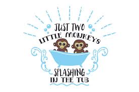 Download Just Two Little Monkeys Splashing In The Tub Svg Cut File By Creative Fabrica Crafts Creative Fabrica PSD Mockup Templates