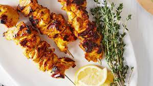 A Rich Greek Yogurt Based Marinade Is The Key To These Juicy Flame Kissed Chicken Skewers Kebab Recipes Saffron Recipes Chicken Kebabs