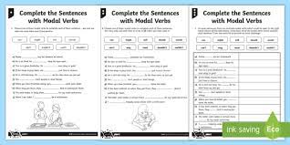 Need lesson content to teach modal verbs to your esl students? Complete The Sentences Ks2 Modal Verbs Worksheet