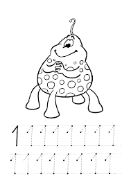 1 Rakami Calisma Sayfasi Okuloncesitr Preschool Boyama Sayfalari Okul Matematik