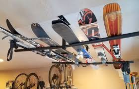 Ski Snowboard Ceiling Rack Hi Port 2 Adjustable Overhead Storage Mount Ski Storage Ski Rack Ski Rack Garage