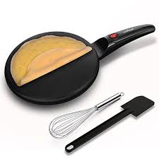 Nutrichef Electric Griddle Crepe Maker Pan Style Hot Plate Cooktop With On Off Switch Nonstick Coating Automatic Tem Crepe Maker Electric Griddle Hot Plate
