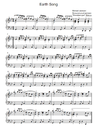 Michael Jackson Earth Song Sheet Music For Piano Pdf Piano Solo Earth Song Song Sheet Sheet Music