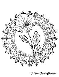 Coloriage mandalas fleurs sur hugolescargotcom. Artherapie Ca