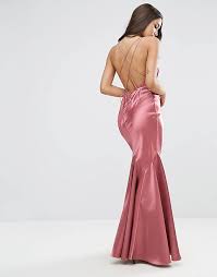 Abiti lunghi da cerimonia economici (foto 9/40) | pourfemme abito rosa asos. Asos Vestito Lungo In Raso A Sirena Con Spalline Multiple Sul Retro Asos