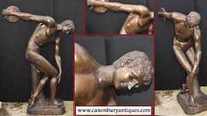 The exact origin of the statue remains unknown, though it is believed to be somewhere on the peloponnese. Xl Bronze Discus Thrower Classic Statue Figure Nude Athlete Statue