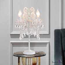 Shop for nightstand lamps for bedroom online at target. Candlestick Parlor Table Lamp Antique Crystal 2 Light White Gold Nightstand Light With Swirl Arm Takeluckhome Com