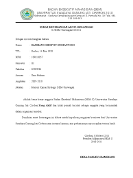 Sebelum membahas lebih lanjut seperti yang tertulis di judul yaitu contoh surat undangan resmi organisasi pramuka tidak ada salahnya jika. Surat Keterangan Aktif Organisasi Bem U Pdf