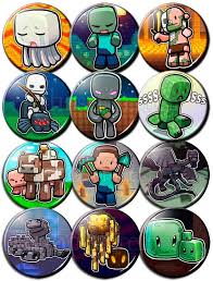 Items Similar To Creative Block Game Chibi 2 Combined Sets 1 75 Pin Backed Buttons Set Of 12 On E Minecraft Anime Minecraft Party Supplies Minecraft Party