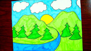 How To Draw A Mountain Landscape Easy For Kids å½±ç‰‡dailymotion How to paint moonlight scenery for kids | simple watercolor painting tutorial watercolor is an exciting and very versatile fine art.