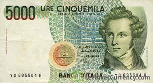 5000 Italian Lire Vincenzo Bellini Exchange Yours For Cash