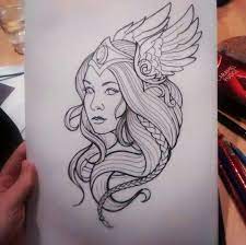 Someday Valkyrie Tattoo Tattoo Design Drawings Viking Drawings