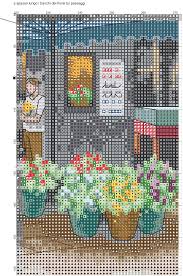 14 count, 35.74w x 25.40h cm 16 count, 31.27w x 22.23h… A Spasso Lungo I Banchi Dei Fiorai 11 Cross Stitch Landscape Cross Stitch House Cross Stitch Flowers