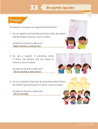 De la comisión nacional de libros de texto gratuitos En Partes Iguales Bloque Iii Leccion 33 Apoyo Primaria
