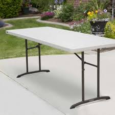 Lifetime 6 ft fold in half table with bench combo set. Lifetime 6 Foot Fold In Half Table Commercial