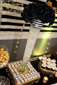 50th Birthday Party Ideas Black White And Gold Black White Gold Wedding Birthday Party Centerpiece W Trumpet Vase Gel Water Beads Lcd Black Centerpieces Gold Birthday Party Black And Gold Centerpieces