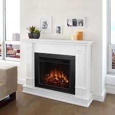 This table makes the perfect centerpiece for an intimate dining space. Real Flame Silverton 48 In Electric Fireplace In White G8600e W The Home Depot