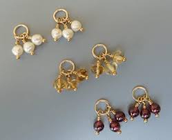 Gemstone Earring Charms Gold Earring Charms Interchangeable Etsy In 2020 Beaded Necklace Designs Gold Earrings Designs Gemstone Earrings