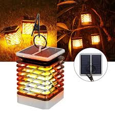 Solar Powered Flickering Flame Light 75 Led Outdoor Wall Lamp Outdoor Garden Tree Decoration Outdoor Wall Lamps Wall Lamp Outdoor Lighting