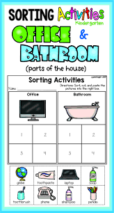 Sorting Activities Posters And Worksheets Office And Bathroom Sorting Activities Kindergarten Worksheets Preschool Worksheets