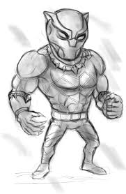 Click image for bigger version. Chibi Black Panther Cartoon Drawing Tutorial Easy