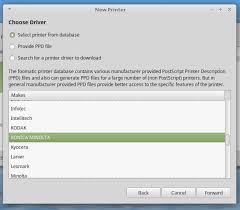 Inbox (ps color laser class). Dual Boot Network Printer Konica Minolta Bizhub 250 Cannot Print Scan Using Ubuntu 18 04lts Ask Ubuntu