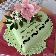 Birthday Cake For Wife 2020 Green Birthday Cake With Name Generator In 2020 Birthday Cake Write Name Cake Name Green Birthday Cakes