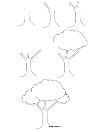How To Draw A Tree Step By Step Image Guides Tree Drawing Tree Drawing Simple Art Drawings For Kids Then, draw a series of inverted v shaped lines to connect the sides of the trunk, allowing them to meet at points.