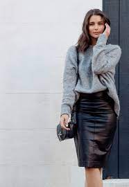 30 Leather Skirt Outfit Ideas For Every Fashionista Relaxwoman Leather Skirt Outfit Skirt Outfits Leather Skirt Outfit Winter